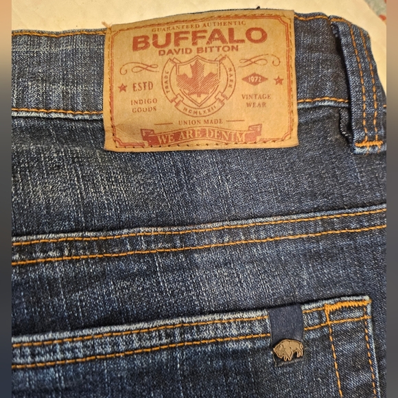 Men's Buffalo David Bitton Ash blue Denim Slim Jeans - Picture 6 of 9